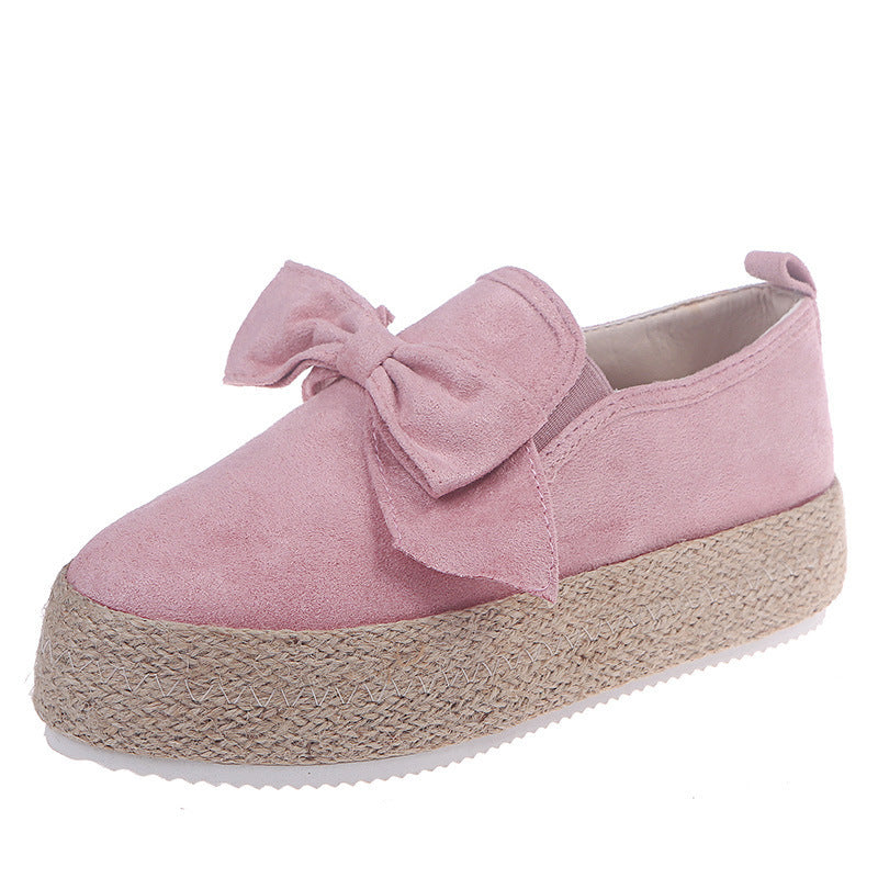 Kathleen – Flat Espadrilles with Bow in Premium Vegan Suede and Hemp Rope