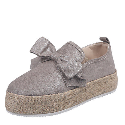 Kathleen – Flat Espadrilles with Bow in Premium Vegan Suede and Hemp Rope