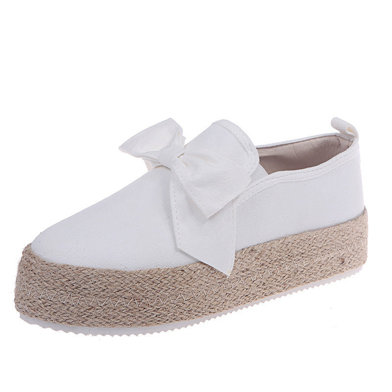 Kathleen – Flat Espadrilles with Bow in Premium Vegan Suede and Hemp Rope