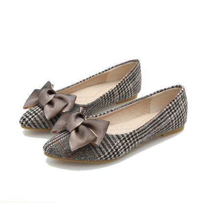 Grace – Flat Ballerina Shoes with Bow and Pointed Toe