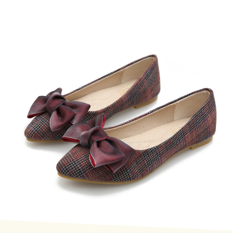 Grace – Flat Ballerina Shoes with Bow and Pointed Toe