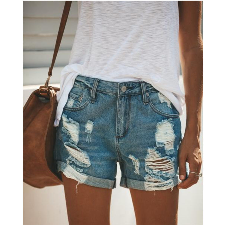 Andrea – Distressed Women's Denim Shorts