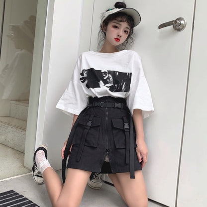 Lily – Harajuku Style Skirt with Pocket and Zipper