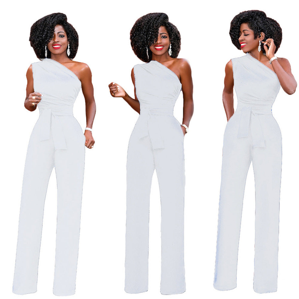 Clara – Elegant Women's Jumpsuit with Asymmetrical Collar