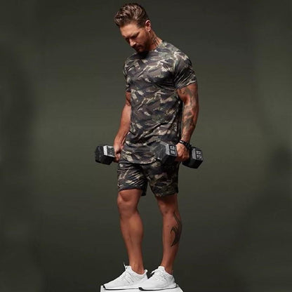 Stephen – Two-Piece Men's Short-Sleeve Camouflage Sports Set