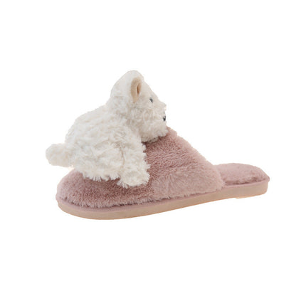 Katy – Fluffy Puppy Slippers in Cotton