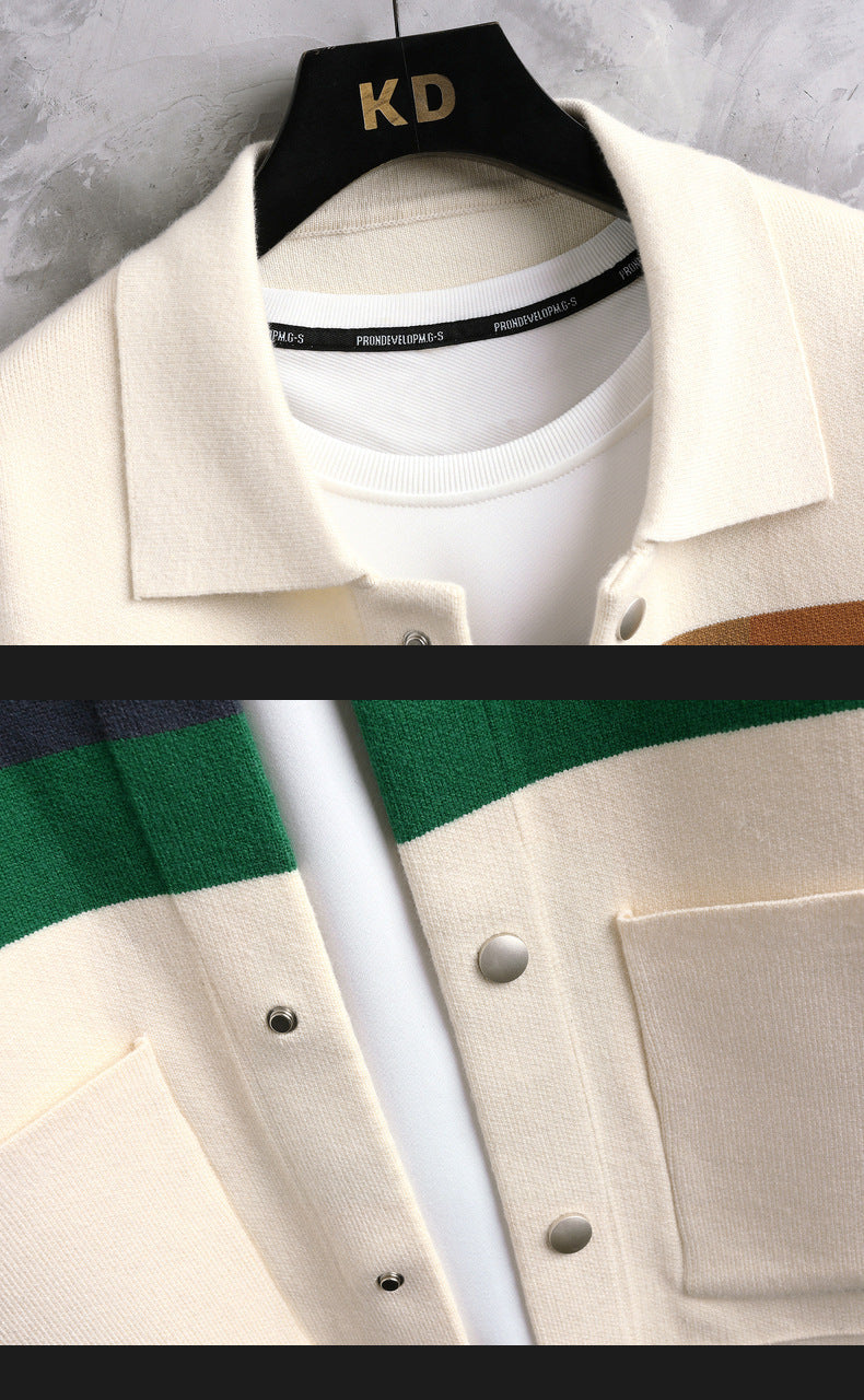 Brian – Cardigan with Autumn Lapels and Color Matching