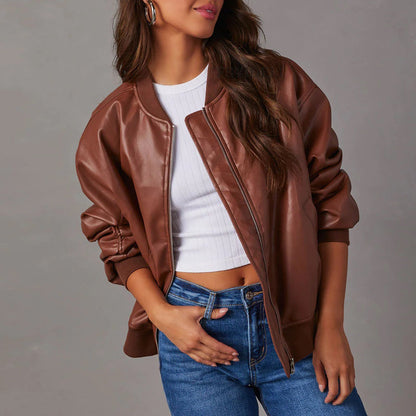 Lydia – Long Women's Motorcycle Jacket in Vegan Leather