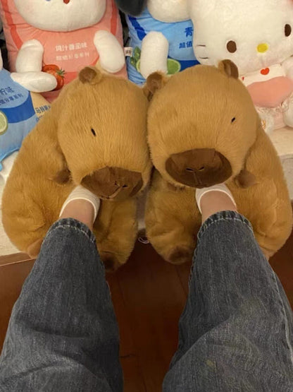 Robyn – Cozy Capybara Plush Slippers Made of Cotton