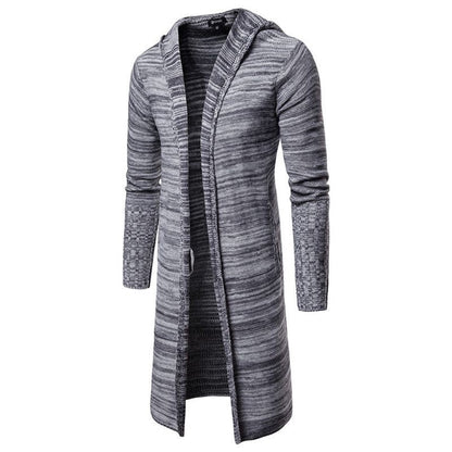 Kelvin – Long Men's Hooded Trench Cardigan for Winter