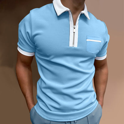 Elliot – Stylish Men's Polo Shirt with Lapel Collar and Slim Fit