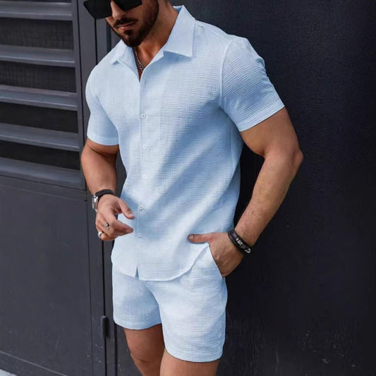 Craig – Short-Sleeve Men's Shirt with Sporty Shorts