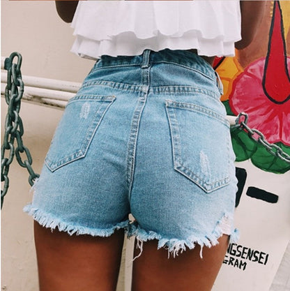 Danielle – Retro Women's Denim Shorts with Distressing