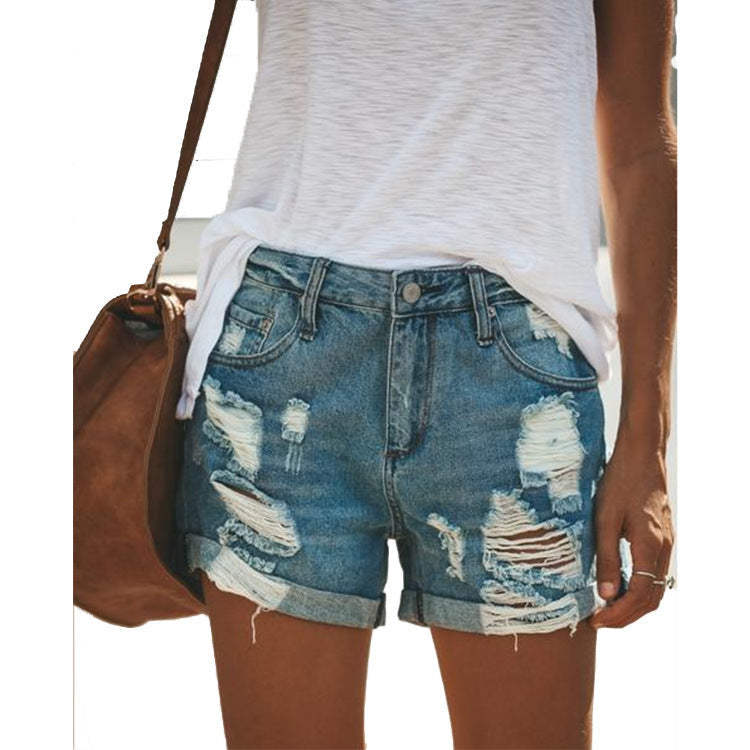 Andrea – Distressed Women's Denim Shorts
