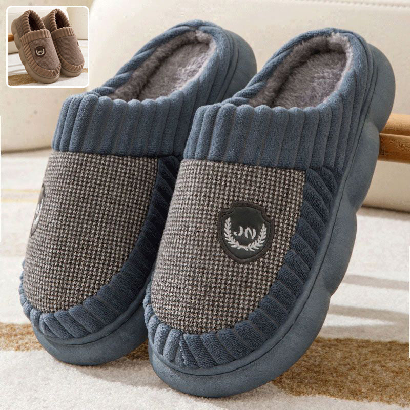 Amy – Plush Slippers with Color Block for Winter