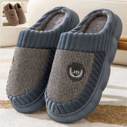 Amy – Plush Slippers with Color Block for Winter