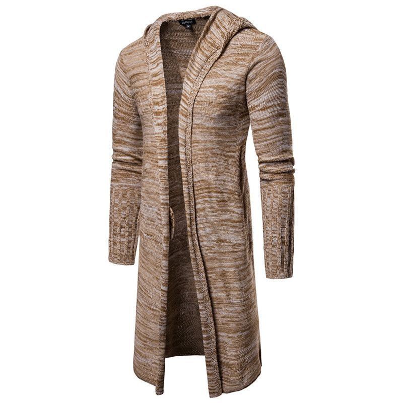 Kelvin – Long Men's Hooded Trench Cardigan for Winter