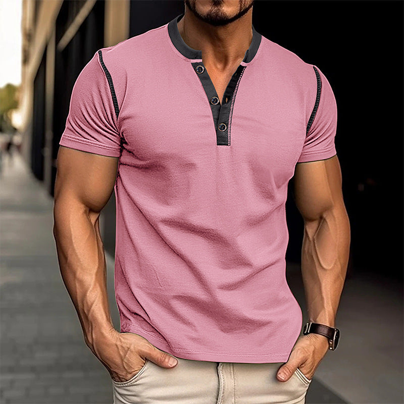 Alan – Short Sleeve V-Neck Polo for Men