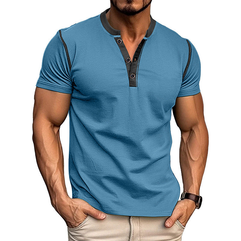 Alan – Short Sleeve V-Neck Polo for Men