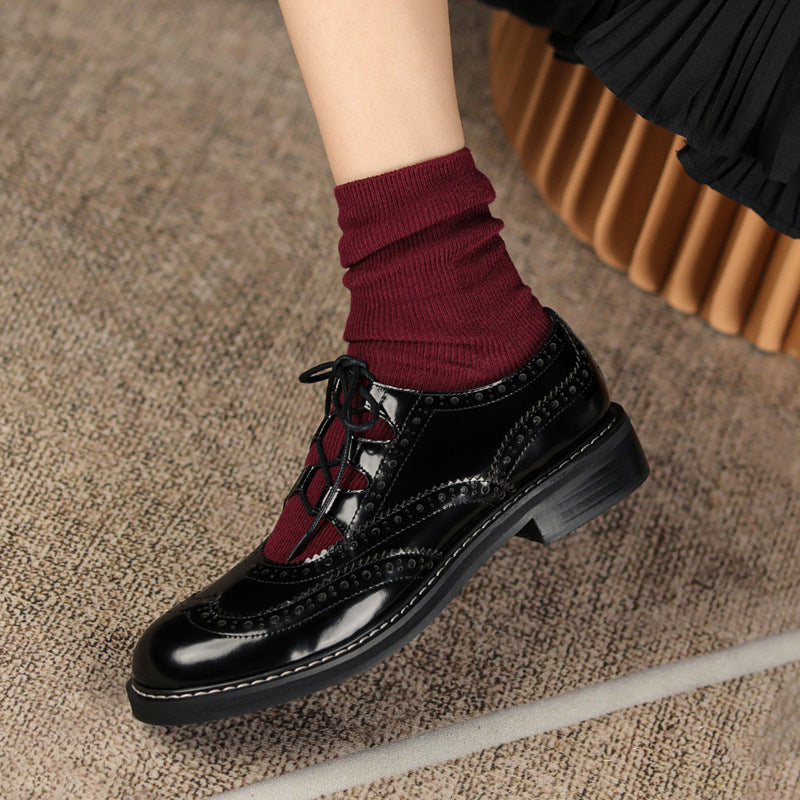 Marie – Stylish Women's Oxford Lace-Up Shoes in Vegan Leather with Color Combination