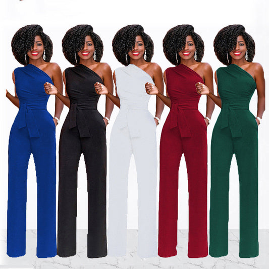 Clara – Elegant Women's Jumpsuit with Asymmetrical Collar
