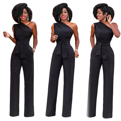 Clara – Elegant Women's Jumpsuit with Asymmetrical Collar