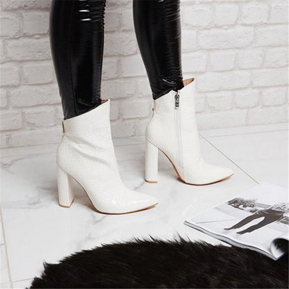 Angela – Tall Women's Vegan Leather Boots in White