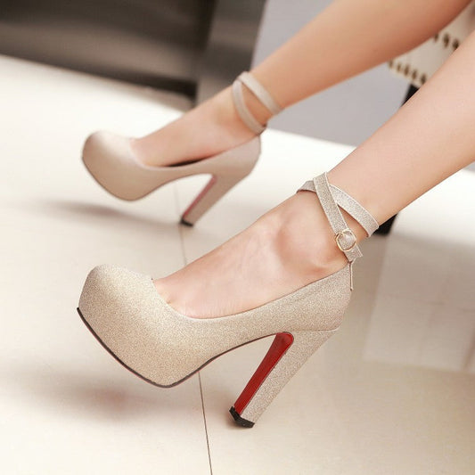 Natalie – Elegant Women's Wedding Shoes with Thick Sole