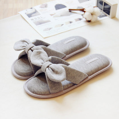 Lauren – Non-Slip Cotton Bath Slippers with Bow