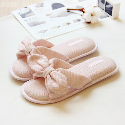 Lauren – Non-Slip Cotton Bath Slippers with Bow