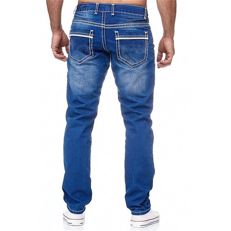 Robbie – Men's Jeans with Pockets, Straight Cut, Business Casual Daily Streetwear