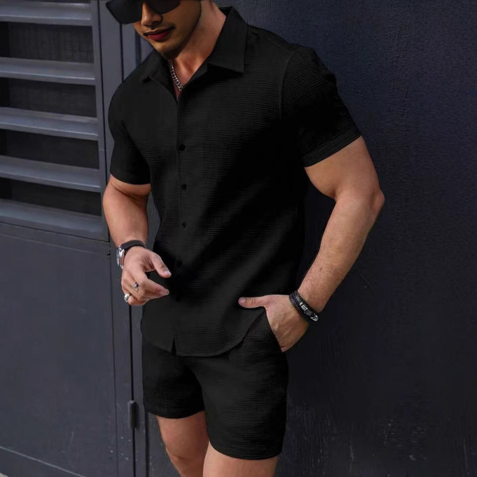 Craig – Short-Sleeve Men's Shirt with Sporty Shorts