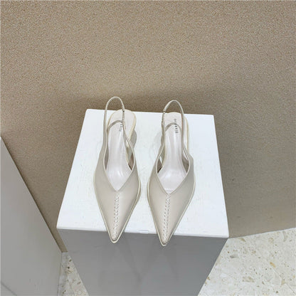 Rebecca – Mid-Heel Women's Baotou Sandals with Pointed Toe