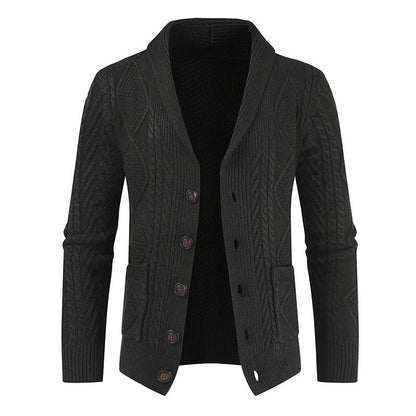 Ron – Relaxed Cardigan with V-Neck in Vegan Leather