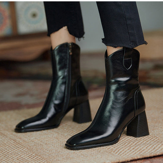 Ruth – Women's Ankle Boots with High Heel and Square Toe