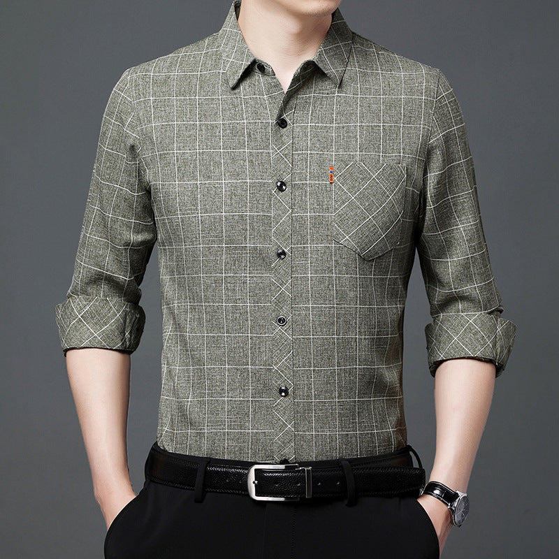 David – Long-Sleeve Plaid Shirt for Men