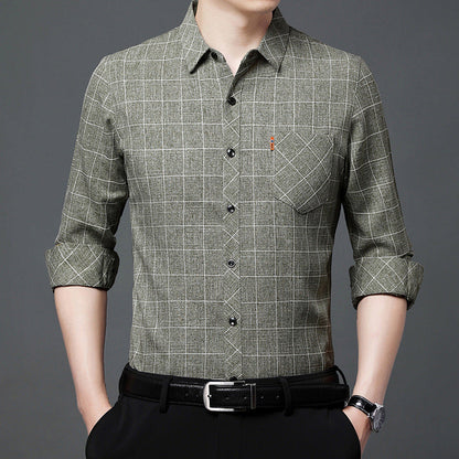 David – Long-Sleeve Plaid Shirt for Men