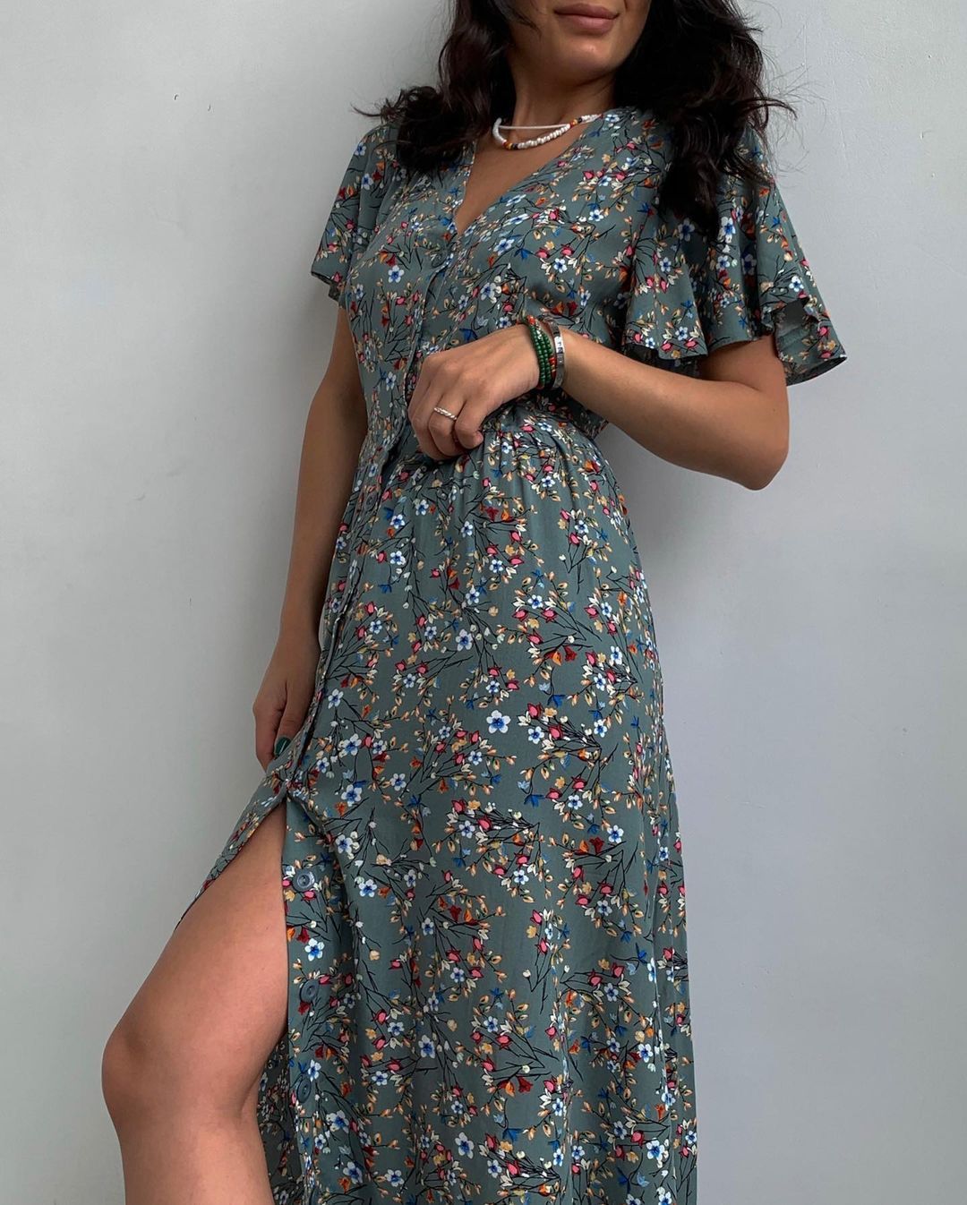 Jessica – Floral Tunic Dress with Slit