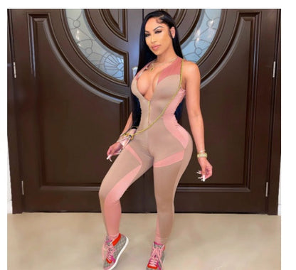 Harriet – Fitted Yoga Jumpsuit with Smocking and Straps