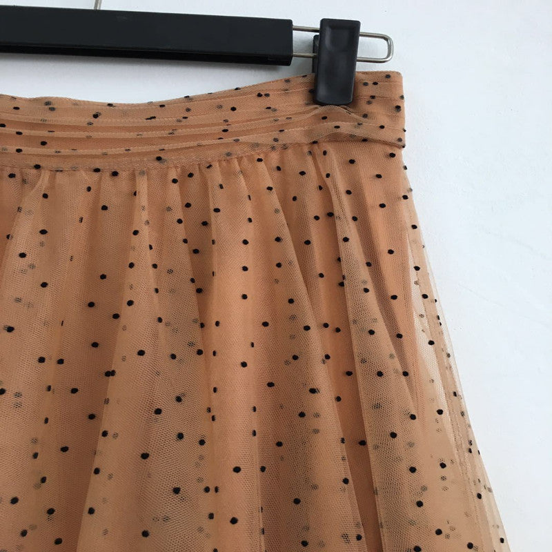 Betty – Polka Dot Mesh Skirt with High Elastic Waist