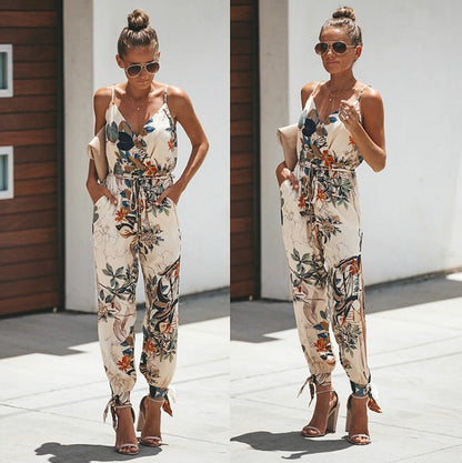 Francesca – Backless Jumpsuit with Pockets and V-Neck