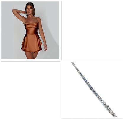 Phoebe – Elegant Satin Slip Dress with Open Back