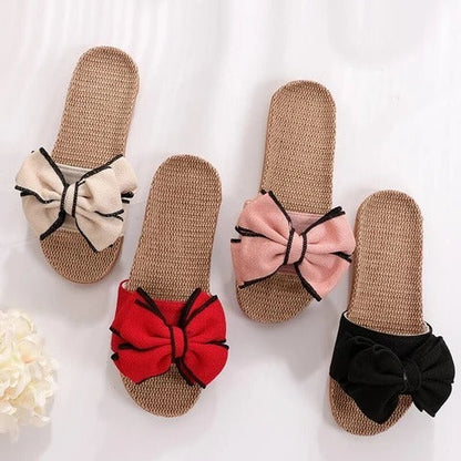 Faith – Summer Loafers with Bow and Flat Linen