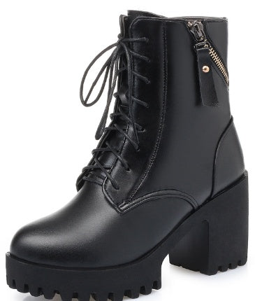 Mary – High-Heeled Women's Boots with Vegan Leather and Wool Lining