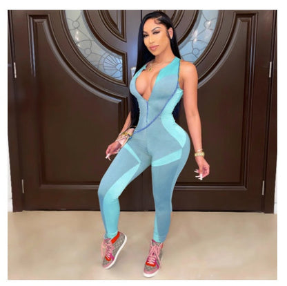 Harriet – Fitted Yoga Jumpsuit with Smocking and Straps