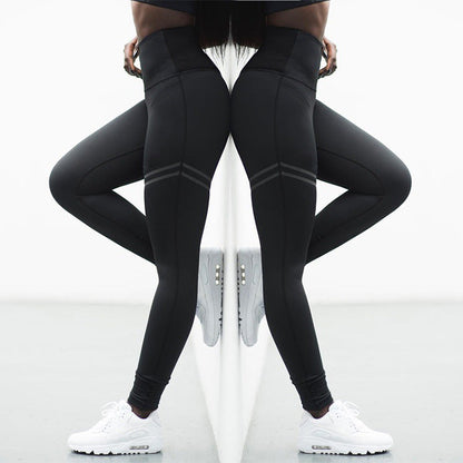 Shirley – High-Waisted Solid Striped Stretch Yoga Pants