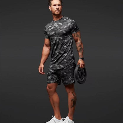 Stephen – Two-Piece Men's Short-Sleeve Camouflage Sports Set