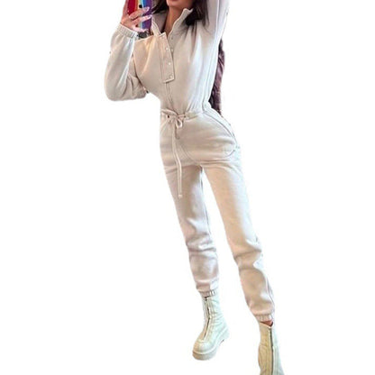 Leah – Casual High-Collar Jumpsuit for Women