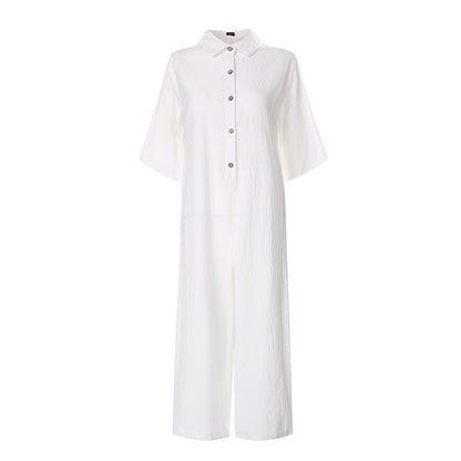 Heather – Casual Jumpsuit with Short Sleeves