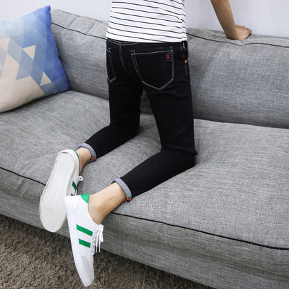 Noel – Autumn Black Distressed Ankle Pants for Men